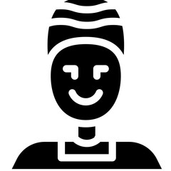 Bride of Frankenstein Simple Black Glyph Icon
