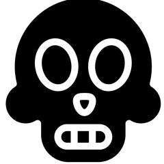 Skull Simple Black Glyph Icon