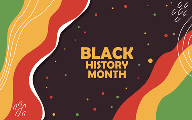 Hand drawn flat black history month vector illustration