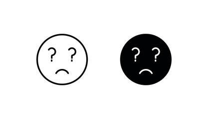 confused face icon design with white background stock illustration