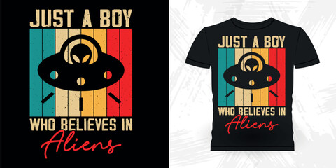 Vintage UFO Alien Tshirt Design