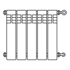 Illustration of heating radiator. Industrial image of plumbing object.