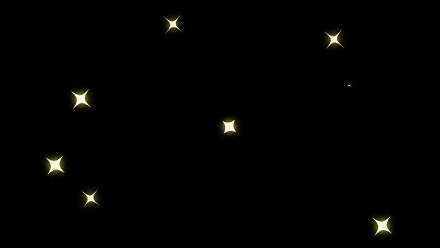 Shiny star animation. shimmering light animated Graphic isolated on alpha channel transparent background