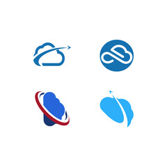 set of  Cloud symbols design template