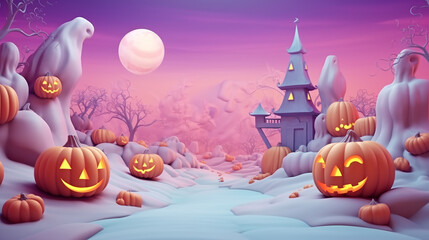 Halloween background copy space with halloween item