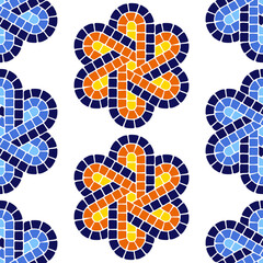 Decorative mosaic pattern. Ceramic antique stone ornament.