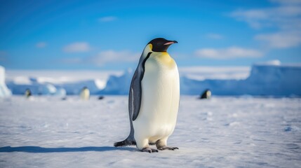 Obraz premium breathtaking shot of the Emperor Penguin in its natural habitat, showing its majestic beauty and strength.