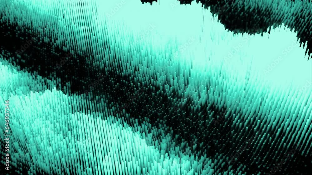 Aufkleber cyber particles move in stream of waves. design. moving lines of cyber waves on surface. cyber surfa