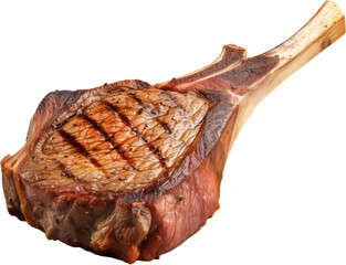 Delicious Tasty grill tomahawk beef steak, Juicy medium, rosemary, Herb, PNG, Transparent, isolate.