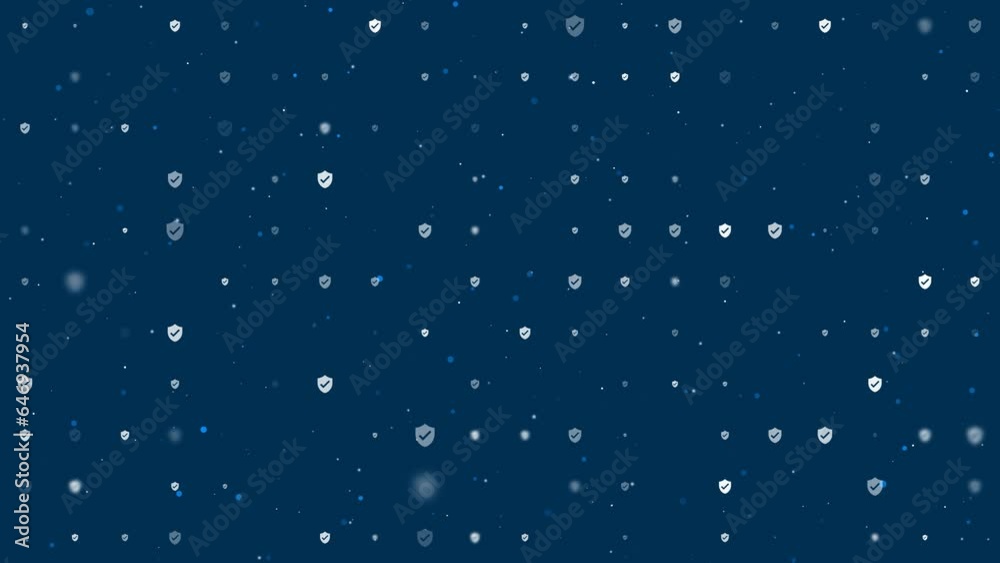 Poster template animation of evenly spaced protection mark symbols of different sizes and opacity. animatio