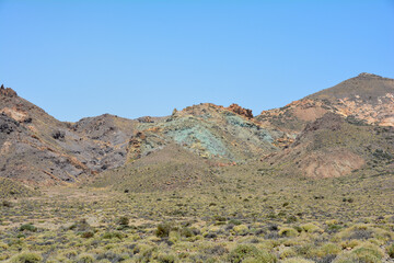 Volcanic landscape in El Teide National Park on Tenerife, Spain