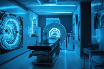 x ray machine in hospitalgreen. Generative AI - obrazy, fototapety, plakaty