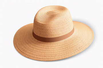 Fototapeta na wymiar Women's straw hat isolated on white background