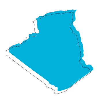 recommend clip art: Algeria - outline of the country map