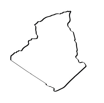 recommend clip art: Algeria - outline of the country map