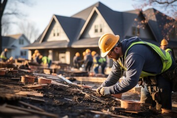 Roofing Excellence: Construction Team Installing Wooden Roof