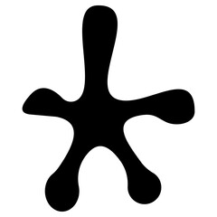 five-pointed vector monochromatic blot with smooth edges