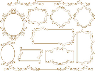 vintage floral ornament. decorative vector frames and borders. Floral elements for design of monograms, invitations, frames, menus, labels.