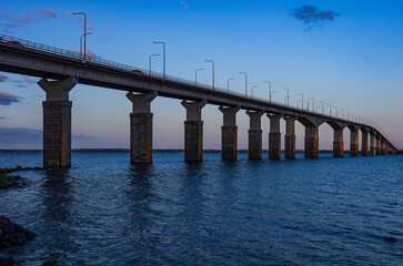 Fototapeta na wymiar Öland Bridge Across The Kalmar Sound, Sweden