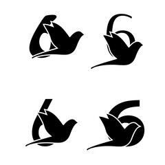 Initials Logo Design Number 6 I Bird Logo Design Concept