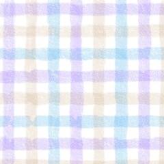 Beige Purple Blue Gingham Check Hand Drawn Background