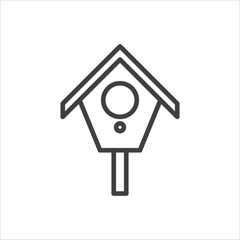 PrintBird house line icon. Birdhouse signs vector illustration.