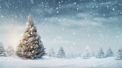 Obraz premium Christmas Elegance.Nordic Christmas.Christmas Serenity.Modern Christmas.Christmas elements with generous copyspace.Festive cheer with a lot of blank space.Whitespace.