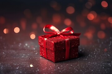 Red gift box generated by AI