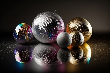 Shiny Christmas baubles generated by AI