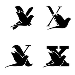 Initials Logo Design Alphabet Letter X I Bird Logo Design Concept