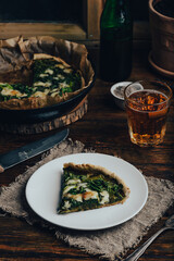 Fresh Baked Homemade Spinach and Cheese Galette
