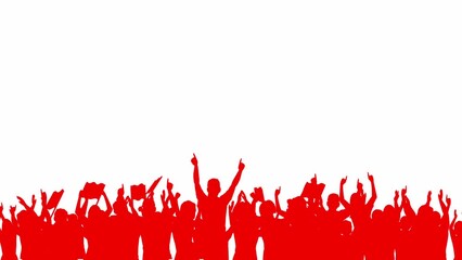 Animated video of enthusiastic supporters cheering and encouraging