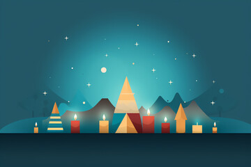 Happy hanukkah celebration holiday, Jewish festival of lights background for greeting card, invitation minimal style