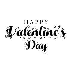 Happy valentine's day lettering vector illustration.