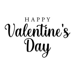 Happy valentine's day lettering vector illustration.