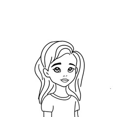 girl with hair, illustration 