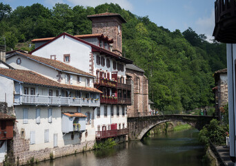 The Notre Dame Gateway to the town of Saint-Jean-Pied-de-Port, an entry to the Camino de Santiago walk