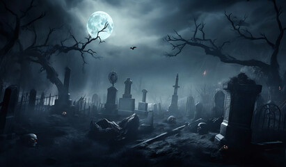 Fearful Gothic Halloween Background, AI Generative