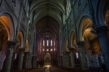 Interior of the church of Saint Martin in the French city of Pau