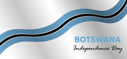 Botswana independence day abstract blue background with waves vector poster