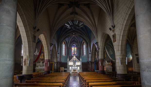 Church of Saint Germain d'Auxerre in the town of Navarrenx, Nouvelle-Aquitaine region of SW France