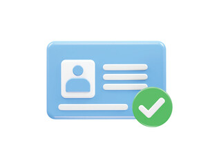 Id card icon 3d rendering element