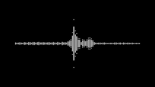 audio spectrum wave on black background. soundwaves effect music equalizer , Formats UHD, 4K 30 fps