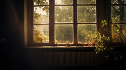 The window letting in light.