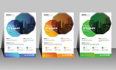 Marketing flyer template modern business proposal creative & professional layout for Corporate business. And also abstract business flyer , IT company flyer & vector illustration template in A4 size.
