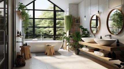 Contemporary Scandinavian style bathroom interior
