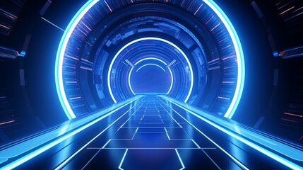 futuristic tunnel or portal. technology for virtual reality. Visualization of your design
