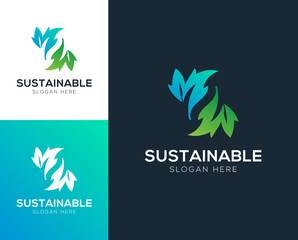 Sustainable, Recycle, Environmental logo design vector illustration