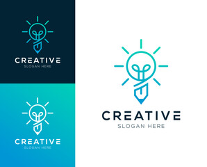 Smartpen, education, smartbook logo design vector illustration
