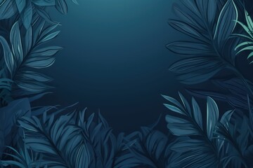 Fototapeta na wymiar Floral Background, leaves in blue green with copyspace